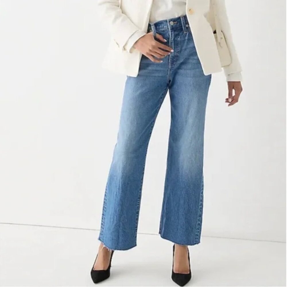 J. Crew Light Blue Slim Wide-Leg Denim Jeans